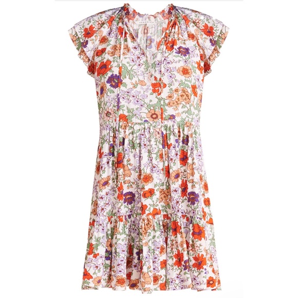 NWT VERONICA BEARD Zee Floral Minidress in Off White - Picture 2 of 14